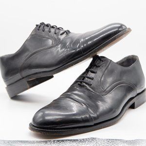 JOHNSTON MURPHY CELLINI-Blk Patent Leather Mens CapToe Formal Dress Shoes- 10 M